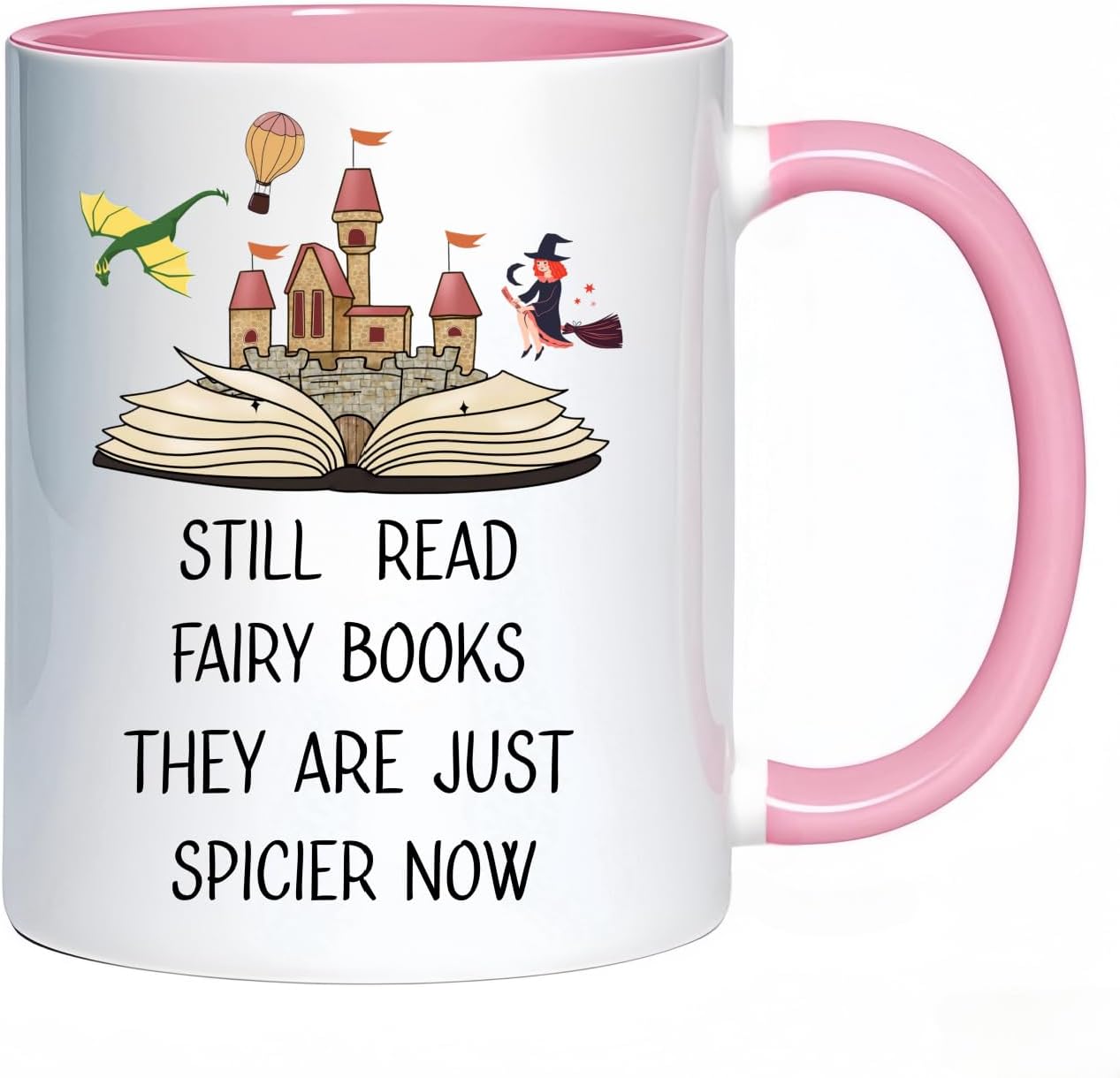 Fairy Spicy Books Lover Coffee Mug, Fantasy Romantic Books Reader Gift Coffee Cup, Reading Mug for Bookish Bookworms Book Club Friends