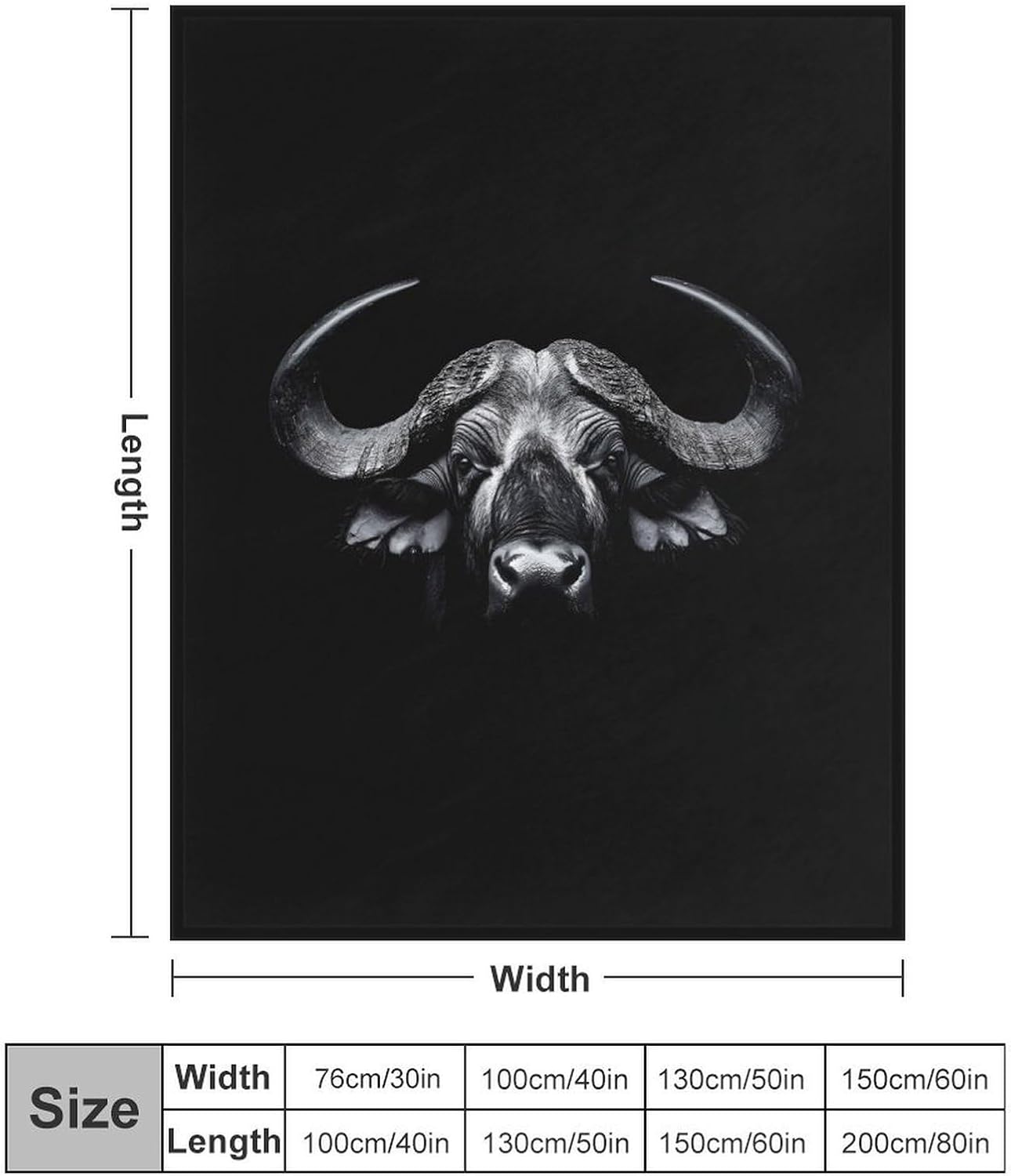 Cape Buffalo Fleece Bed Blankets Soft Throw Blanket Lightweight Plush Home Decor Gifts 40"*50" （100 * 130cm）