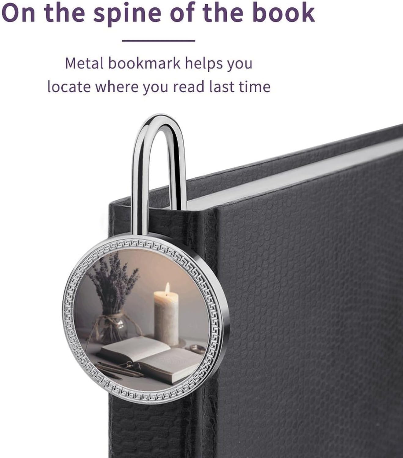 Metal Bookmark with Hanging Charm Light A Candle Book Mark Book Page Holder for Reading Lovers, Teacher Appreciation Gifts Valentine Mother's Day Christmas Birthday Gift for Women Book Lovers