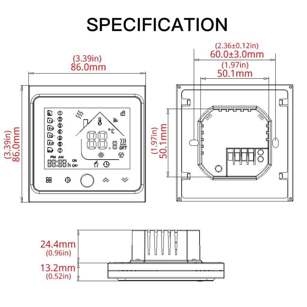 Smart Thermostat Temperature Controller Water/Electric Floor Heating Water/Gas Boiler Works(D)