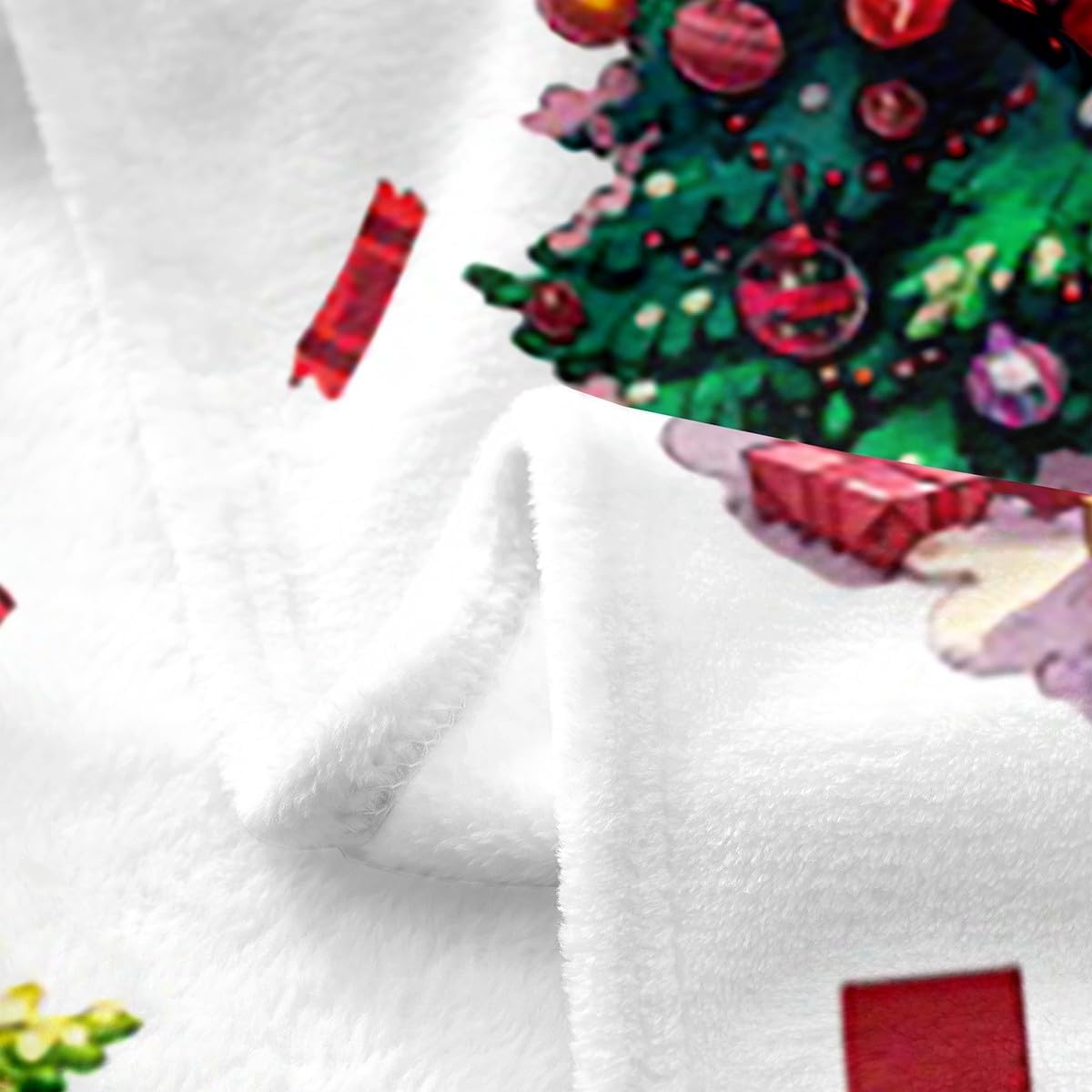 Feelyou Merry Christmas Throw Blanket Queen 90"x90" Christmas Deer Fuzzy Blanket for Teens Snowman Decor Women Men All Season