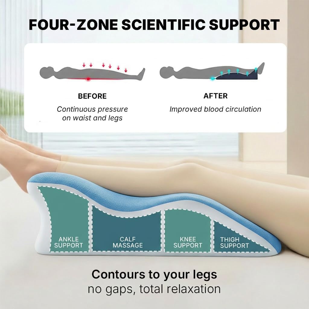 Memory Foam Ergonomic Wedge Pillow for Bed, Lying, Leaning, Reading - Prone Pillow for Neck Pain Relief and Sitting Up, Enhanced Support, Bed Rest Pillow for Enhanced Comfort