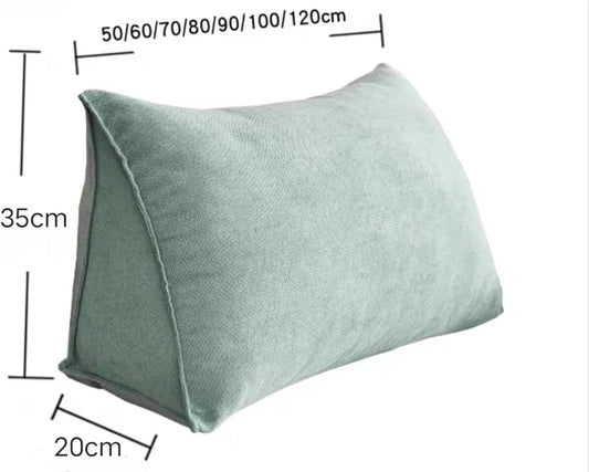 Soft Triangle Backrest Pillow for Bed - Washable Bolster Cushion for Sitting Up, Perfect Lumbar Support for Daybed and Relaxation. (Purple 100x35x20cm)