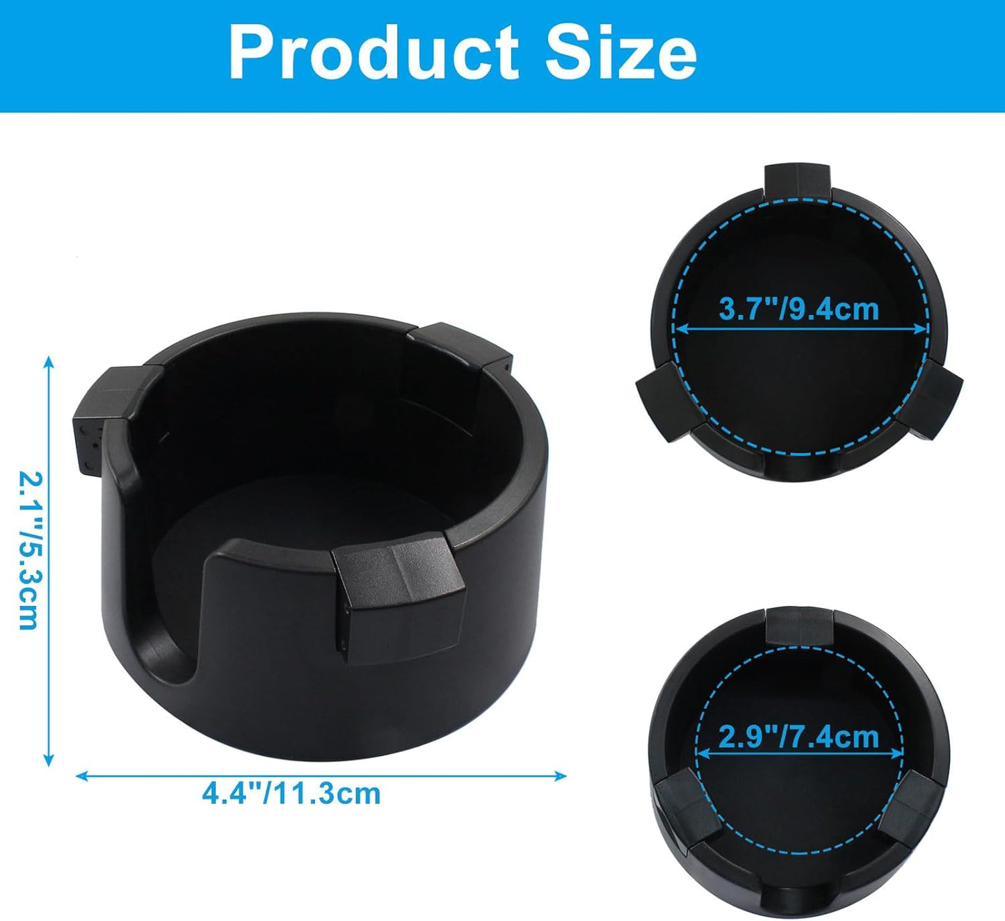 Black Anti-Spill Cup Holder, Adjustable Spill Proof Drink Cup Holder, Non-Tipping Table Coaster for Home Bed Couch Office RV