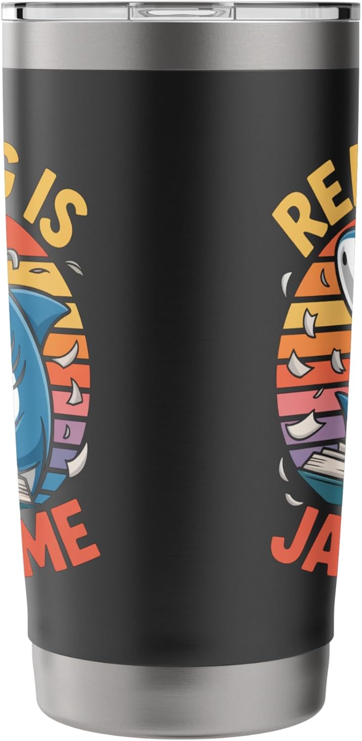Reading Is Jawsome Shark reading Stainless Steel Insulated Tumbler