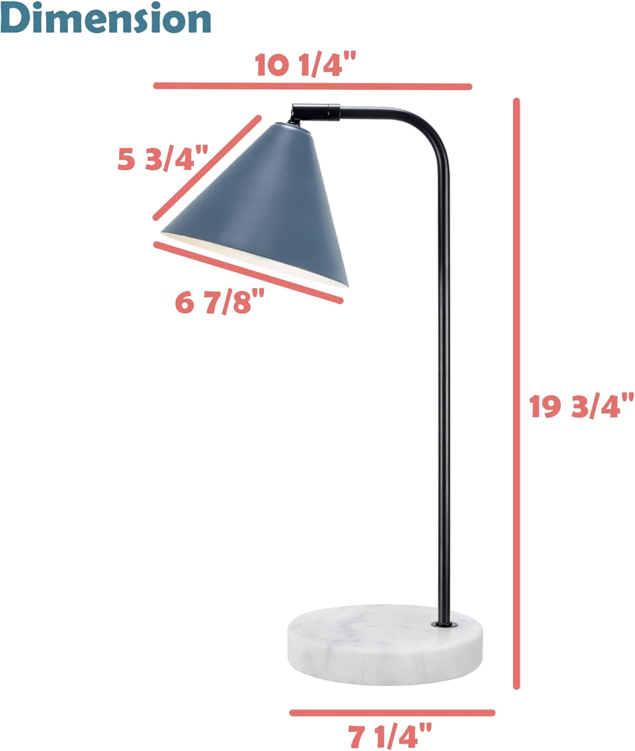 Aspen Creative 40249-56-2, 19-3/4" H Table Lamp Black Body w/White Marble Base, Size: 10-1/4" L x 7-1/4" W x 19-3/4" H, E26 Socket, Set of 2