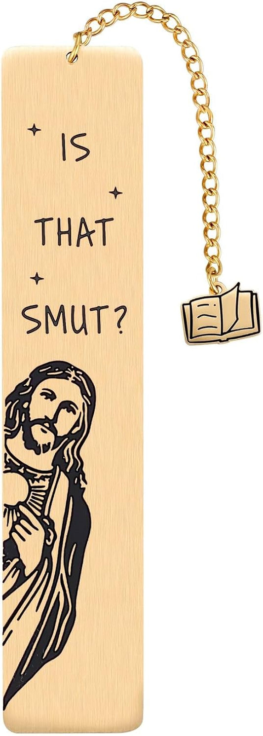 Funny Peeking Jesus Bookmark Gift, Metal Book Mark with Book Charm Gift, Christian Religious Gag Gift for Women Men, Spicy Reader Book Accessories, Book Lovers Book Club Gift, Gold