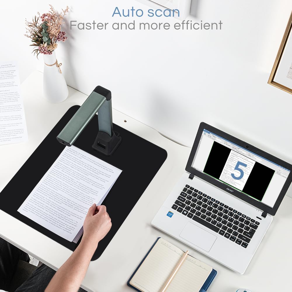 X1 Portable Document Scanner: 8MP Portable HD Overhead Document Camera A4 Multi-Language OCR USB Doc Cam for Teachers and Students Online Teaching, Only for Windows