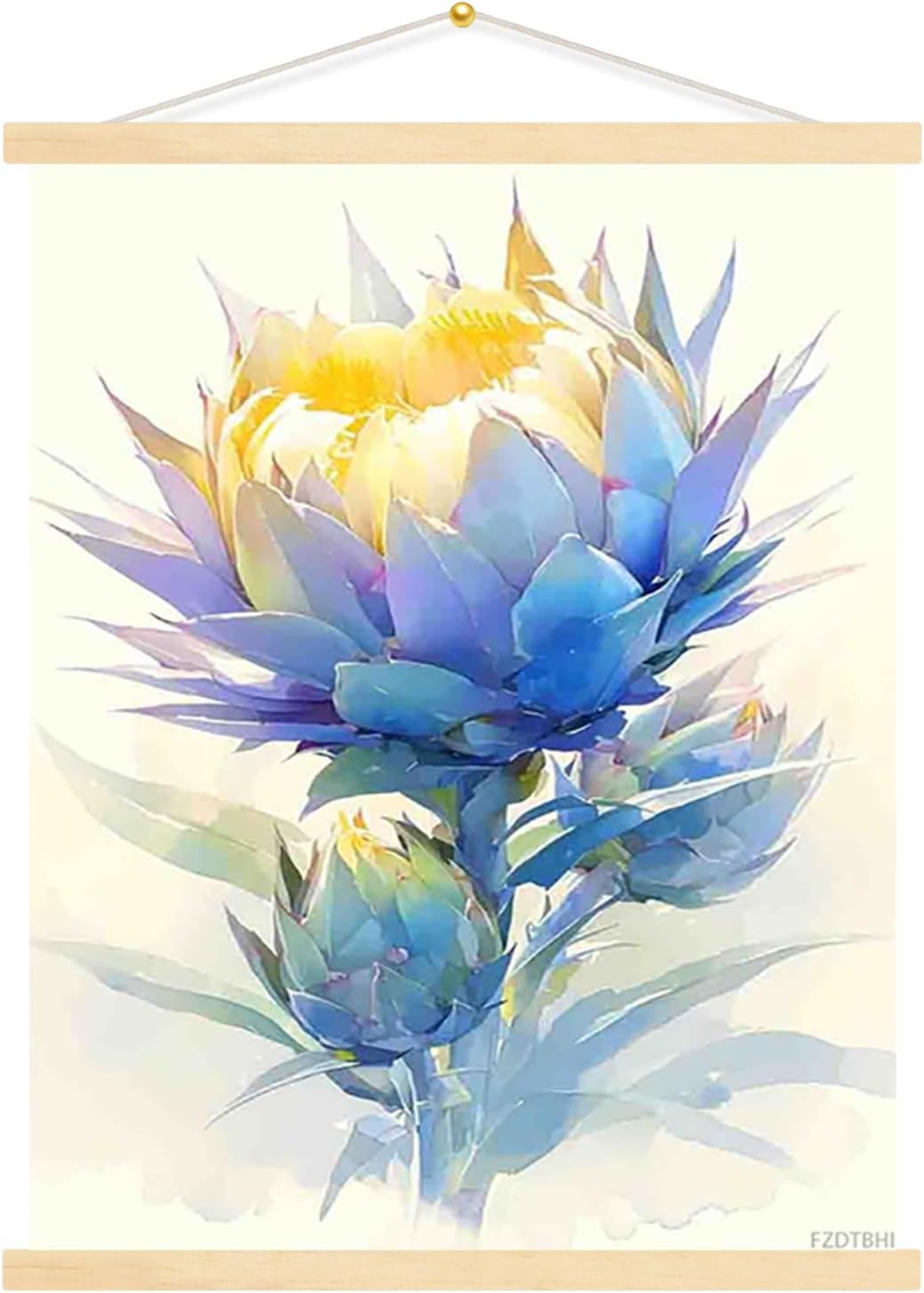 FZDTBHI Artichoke Art Watercolors Painting, Country Kitchen Decor, Canvas Art Wall Decor, Canvas Wall Art for Home, Room, Game Room, Reading Room Wall Decor 12x16inch Canvas Print with Frame