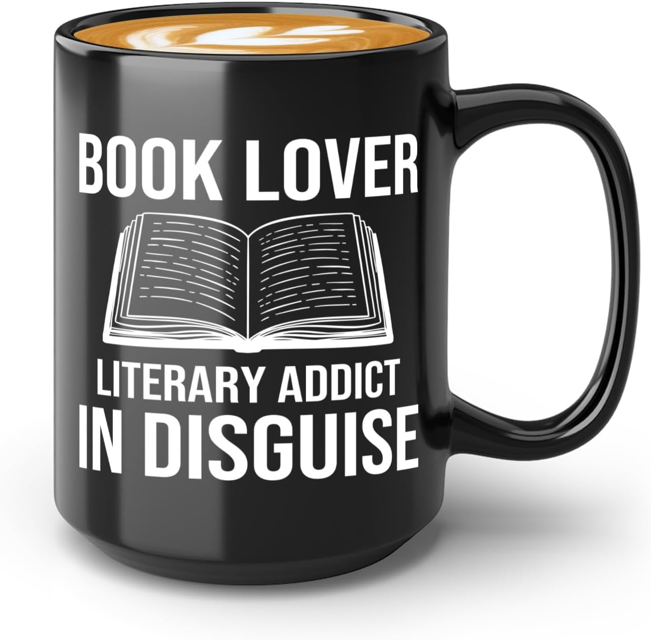 Book Lover Coffee Mug 15oz Black -Book Lover Literary - Bookworm Literature Library Book Lover Reader Booked Editor Intellectual Studious