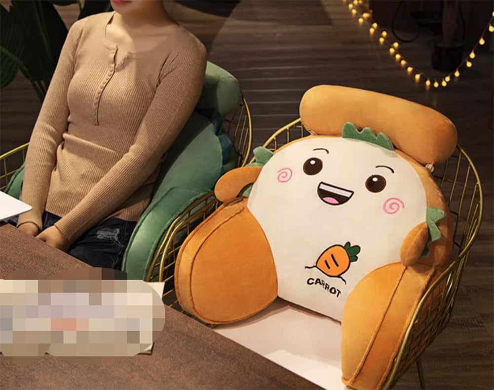 Tingting's Dream Cartoon Office Lumbar Support Pillow Sofa Bed Rest Reading Pillow Cute Bed Sleeping Neck Cushion Soft Rest Chair Pillow (Green Dinosaur, 60×35×20CM/23.6"×13.8"×7.87")