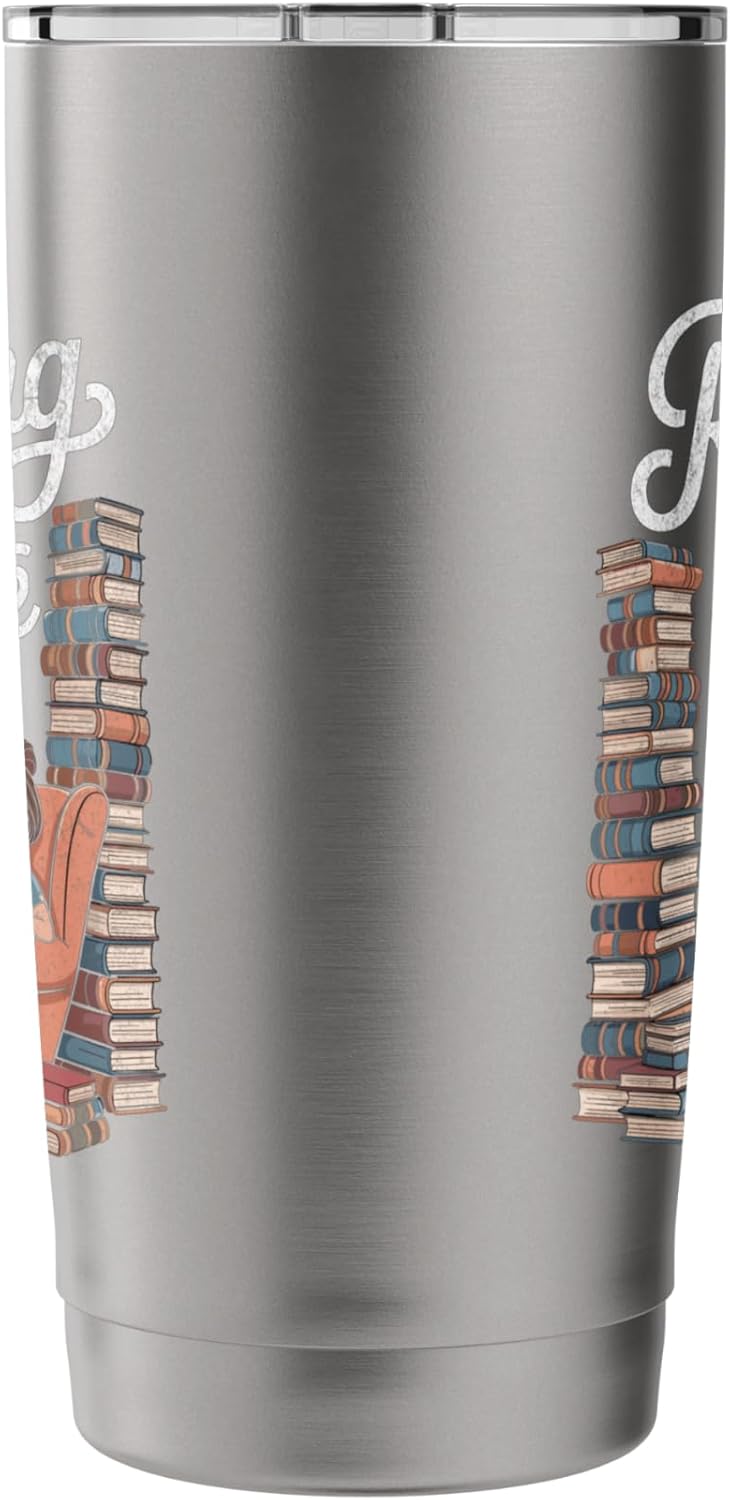 Reading is My Favorite Sport Retro Book Lover Girl Librarian Stainless Steel Insulated Tumbler