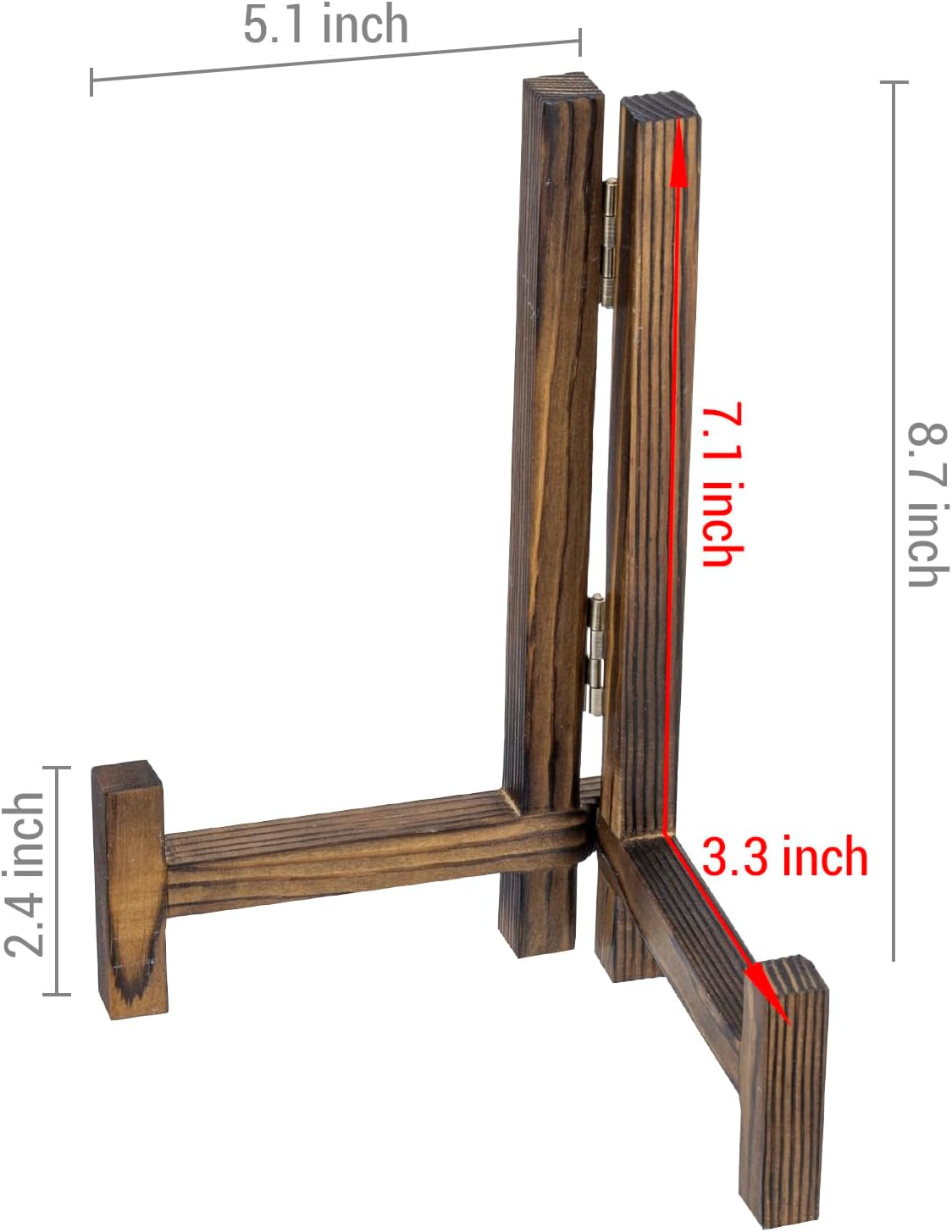 MyGift Set of 2 Plate Stands for Display, 11 Inch Plate Rack, Wooden Picture Frame Holder for Picture Card Cookbook Vinyl Record, Decorative Tabletop Dispaly Easels