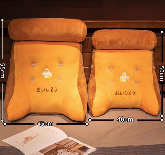 Cartoon Bed Backrest Pillow Sofa Reading Pillow Chair Lumbar Cushion Sleeping Neck Support Pillows Headboard Pillow (Brown Goose, 45×55cm/17.7"×21.65")