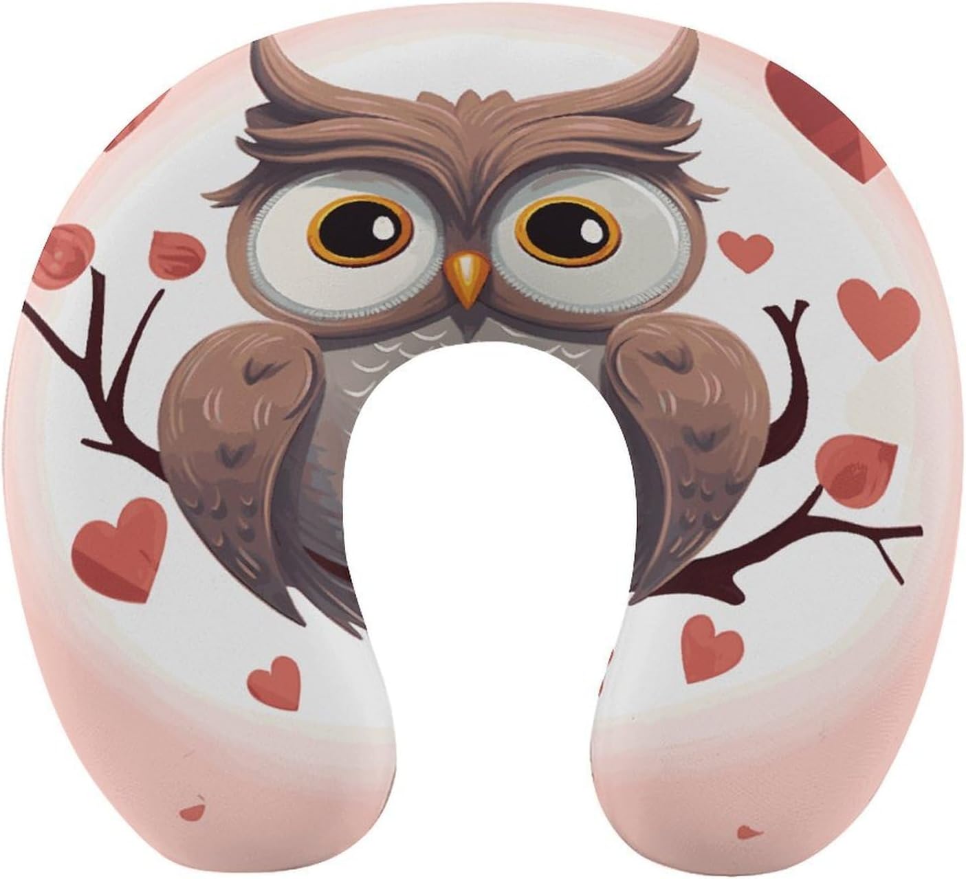 Owl Lover Neck Pillow Memory Foam U Shaped Pillows Portable Pillows for Shoulder Travel Head Support Pillow with Concealed Zipper for Airplane Car Home Office