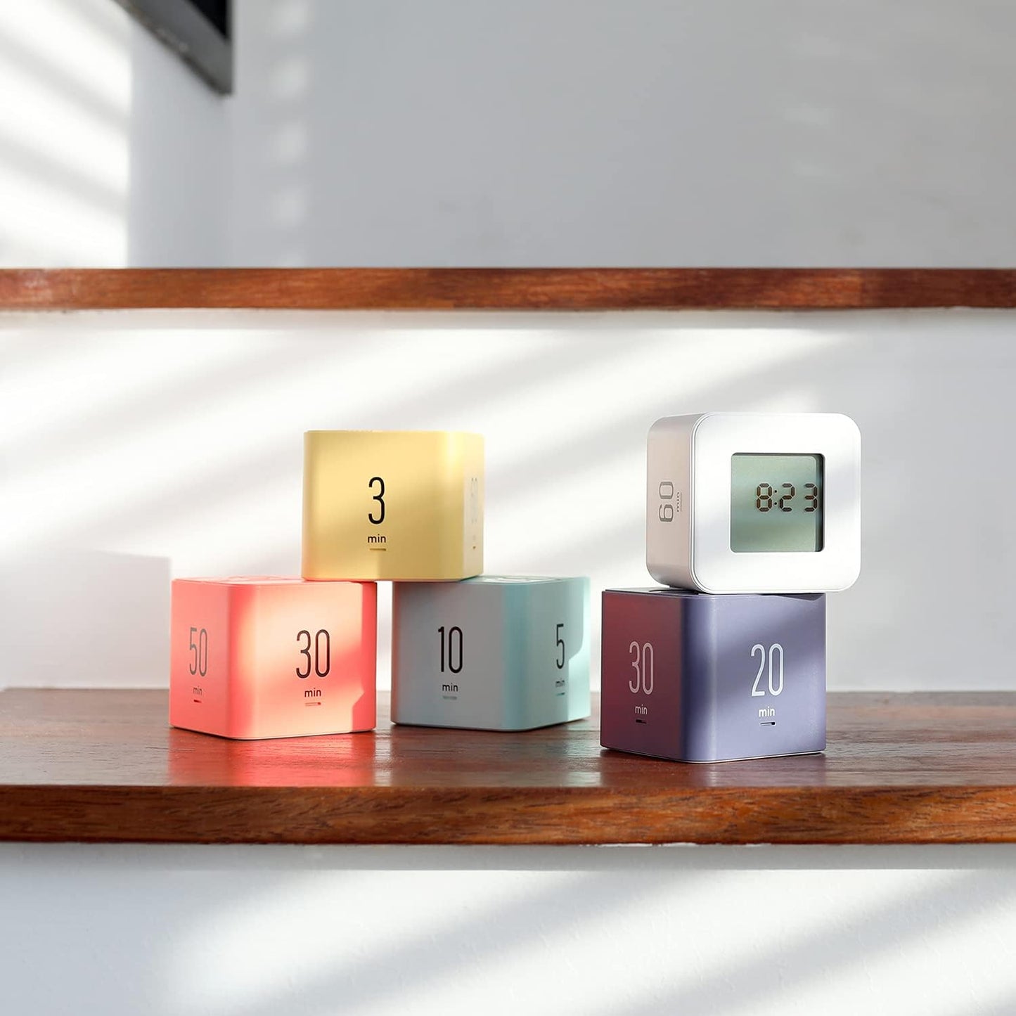 mooas Multi Cube Timer Clock (Mint) Rotating Flip Gravity Sensor Time Management Digital LED Clock & Timer 1, 3, 5, 10 min Setting ADHD Desk Office Productivity Kids Workout Kitchen