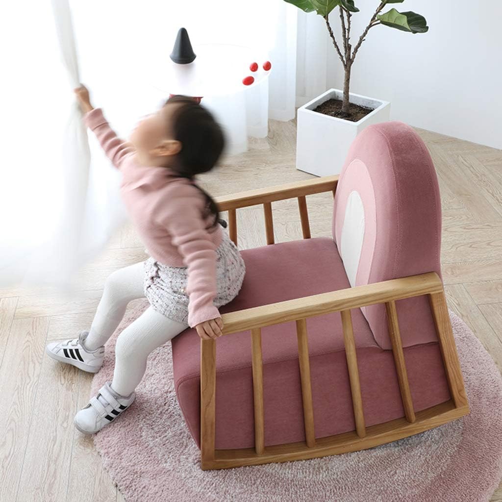 Couch Armchair for Gilrs Creative Rainbow Reading Corner Sofa Chair for Boys and Girls Cute Cartoon Comfortable Flannel Rocking Chair Easy Assembly (Color : Blue Size : 655000cm) (Pink+Primary Color