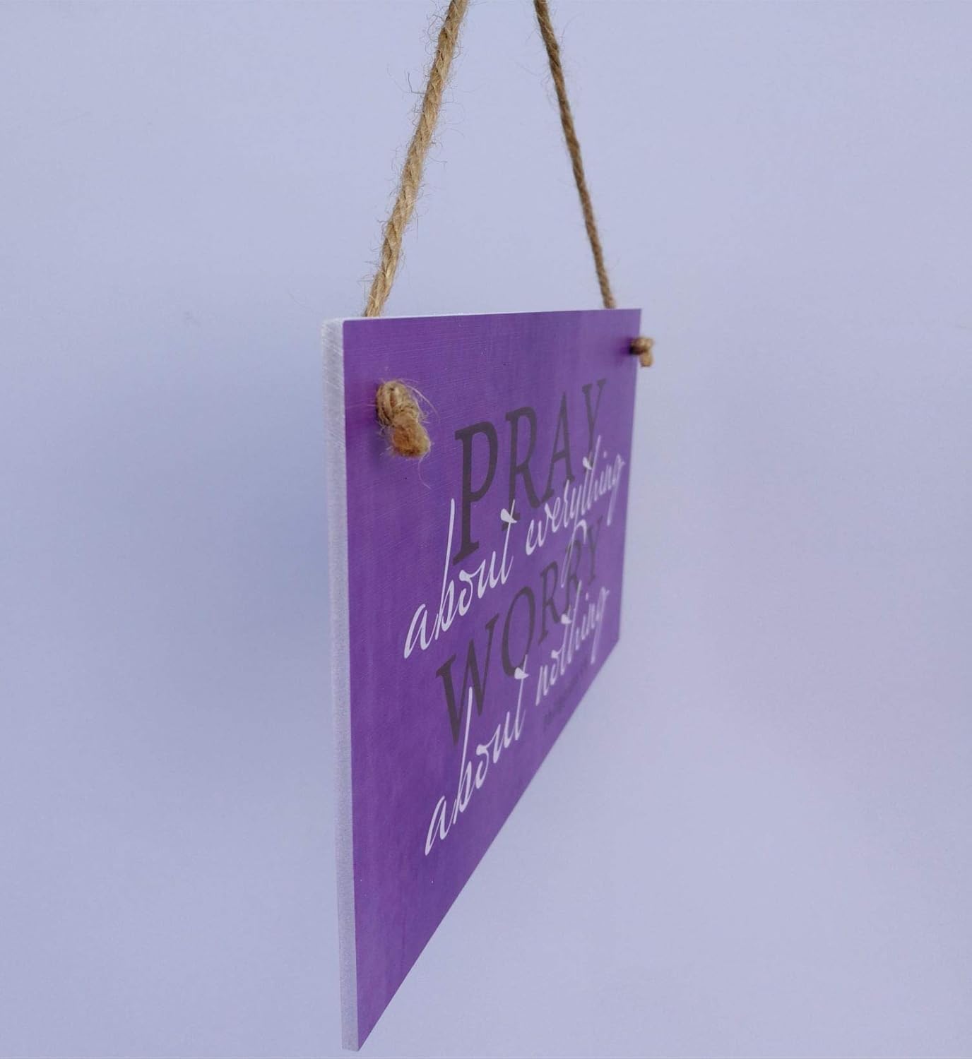 Meijiafei Pray About Everything Worry About Nothing Faith Religious God Christian Prayer Gift Sign 6" x 10"