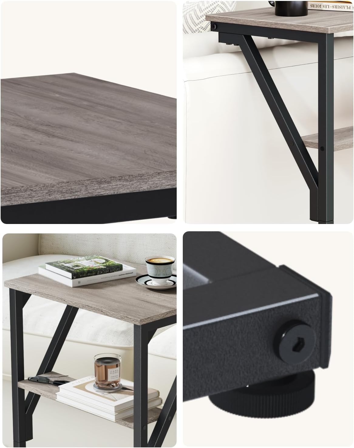 C-Shaped End Table, Small Couch Side Table, Sofa TV Tray Table for Living Room, Bedroom, Bedside ET-D-GYW1