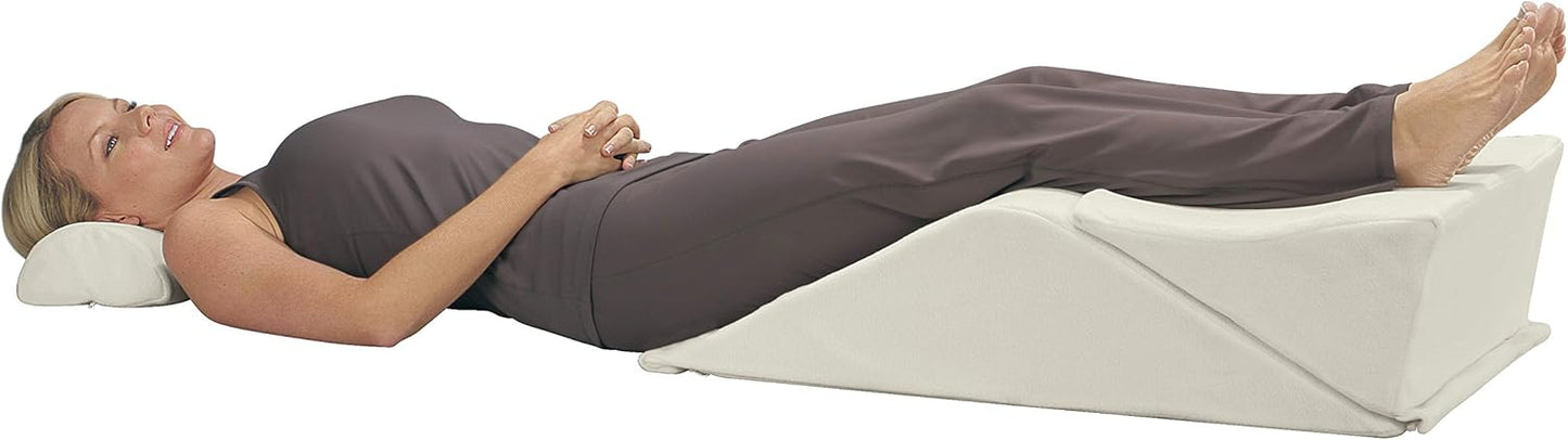 Contour BackMax Bed Wedge Lumbar Support System - Multi-Positional Back, Leg & Knee Elevation Pillows for Sleep & Recovery with Orthopedic Zero Gravity Weightless Comfort - Bonus Half Roll Neck Pillow