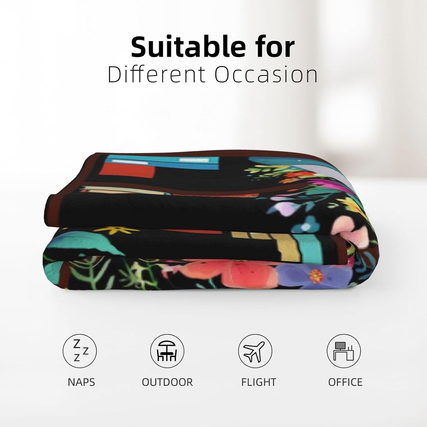 JOOCAR Just A Girl Who Loves Books Blanket Throw Reading Reader Blanket for Girls Flannel Throws Blankets for Book Lovers Graduation Gifts for Kids Women Sofa Bedding 50x60 in