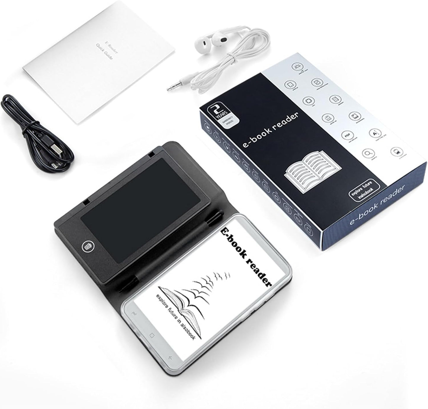 Ereader Devices, 5 Inch Eye Friendly Ink Screen, Compact and Lightweight Electric Book Reader, Portable Electronic Book Reader with Protective Case