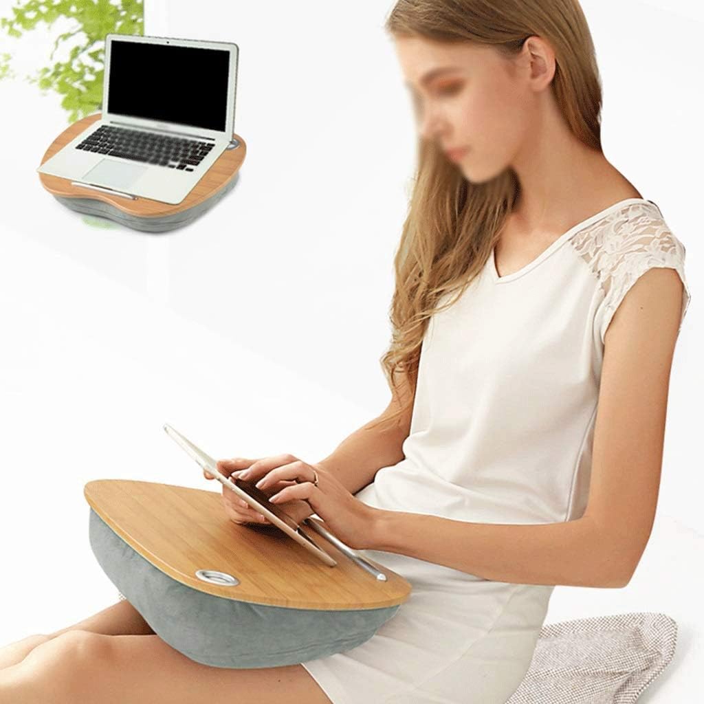 Folding Table, Lap Desk Laptop Stand with Pillow Cushion Platform on Bed Sofa