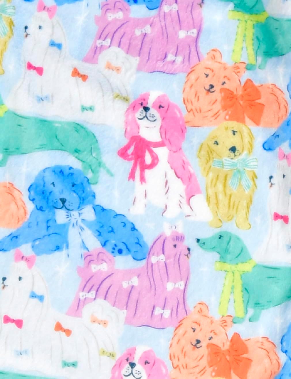 iscream Playful Print Silky Soft Plush 56" x 60" Fleece Throw Blanket - Bow Wow Wow