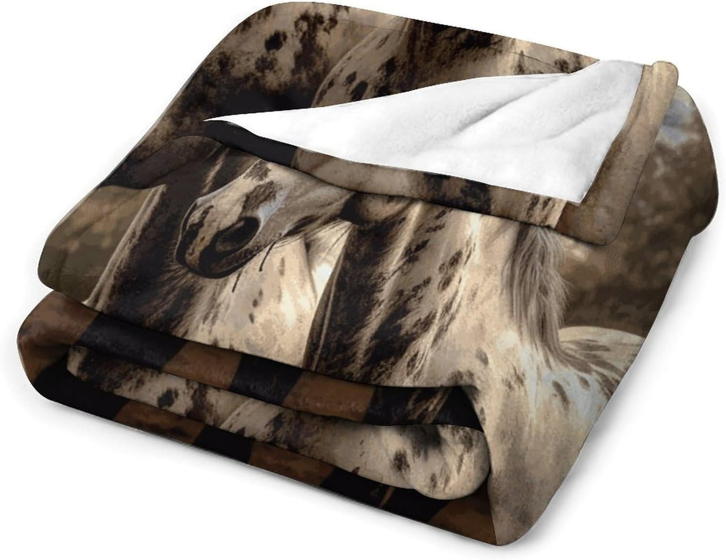 Two Horse Throw Blanket for Couch Super Soft Warm Lightweight Throw Blankets Cozy Flannel Bed Blanket Cute Decorative Blankets for All Seasons Home Decor Gift 30"*40"（76 * 100cm）