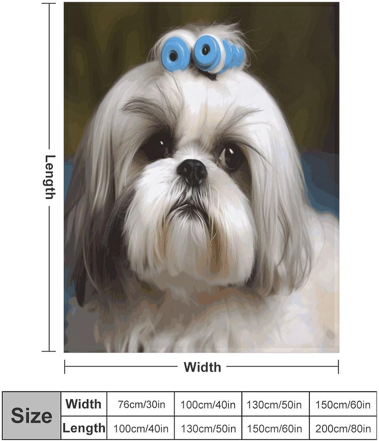 Shih Tzu Dog Blanket Super Soft Lightweight Throw Blanket Cute Cozy Warm Bed Blanket Decorative Fuzzy Blanket All-Season Home Decor Gift for Sofa Couch Living Room 60"*80"（150 * 200cm）