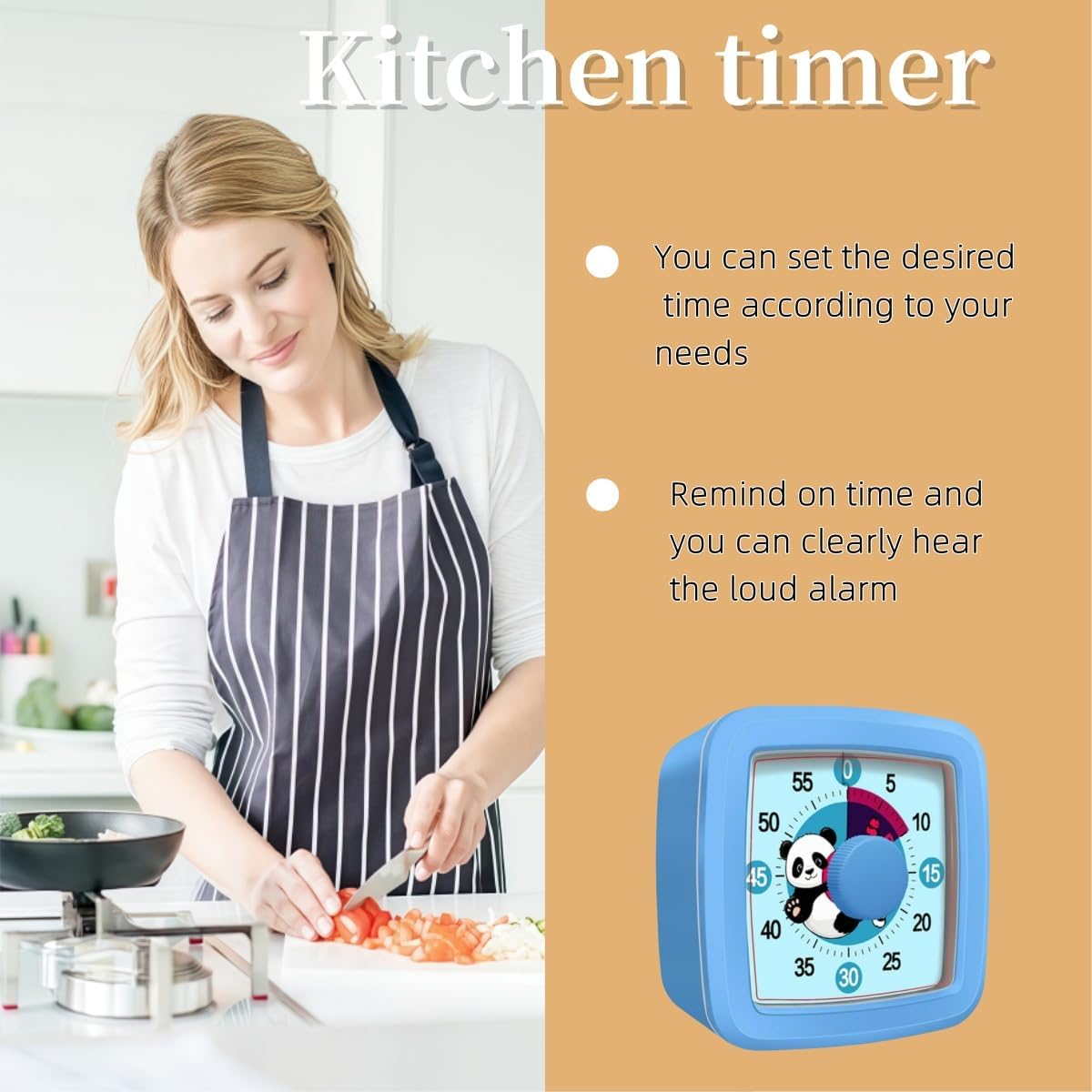 Visual Timer for Kids and Adults, 60-Minute Countdown Timer for Classroom & Kitchen, Desk Timer for Study, Time Manager Tool for Kids with Cute Cartoon