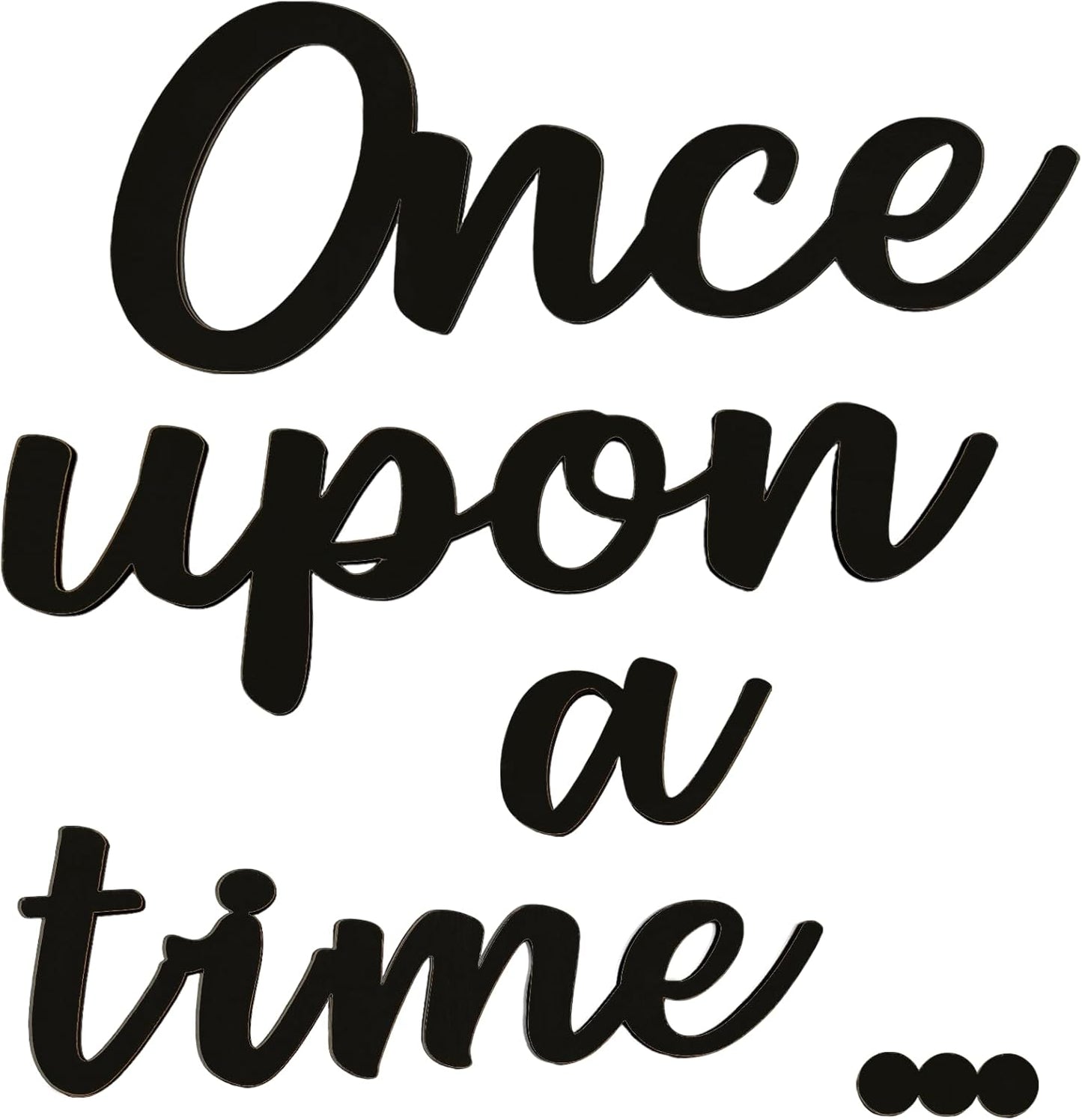 Once Upon a Time Sign Nursery Wall Decor Wooden Once Upon a Time Wall Decor for Reading Nook Nursery Bedroom Bookshelf Birthday DIY Decoration (Black)