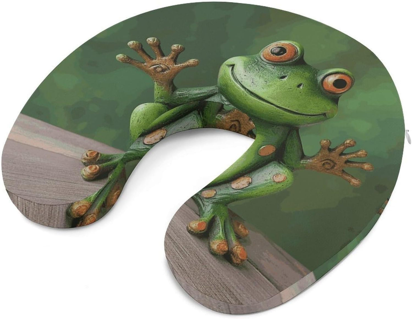 Welcome Frog Neck Pillow Memory Foam U Shaped Pillows Portable Pillows for Shoulder Travel Head Support Pillow with Concealed Zipper for Airplane Car Home Office