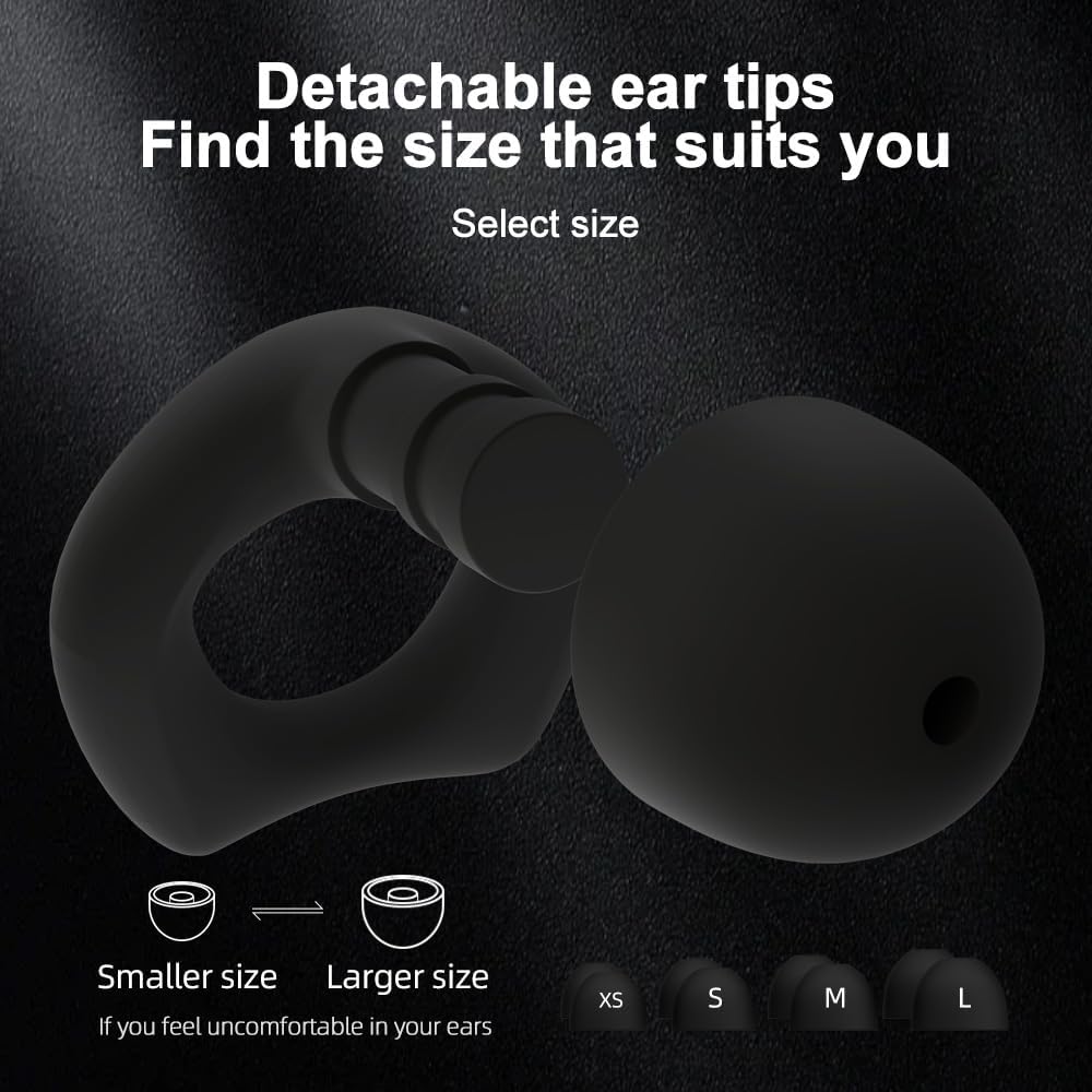 Noise Cancelling Earplugs Ultra-Comfy Reusable 25dB (SNR) Sleep earplugs, Travel earplugs, with Carrying Case - Black