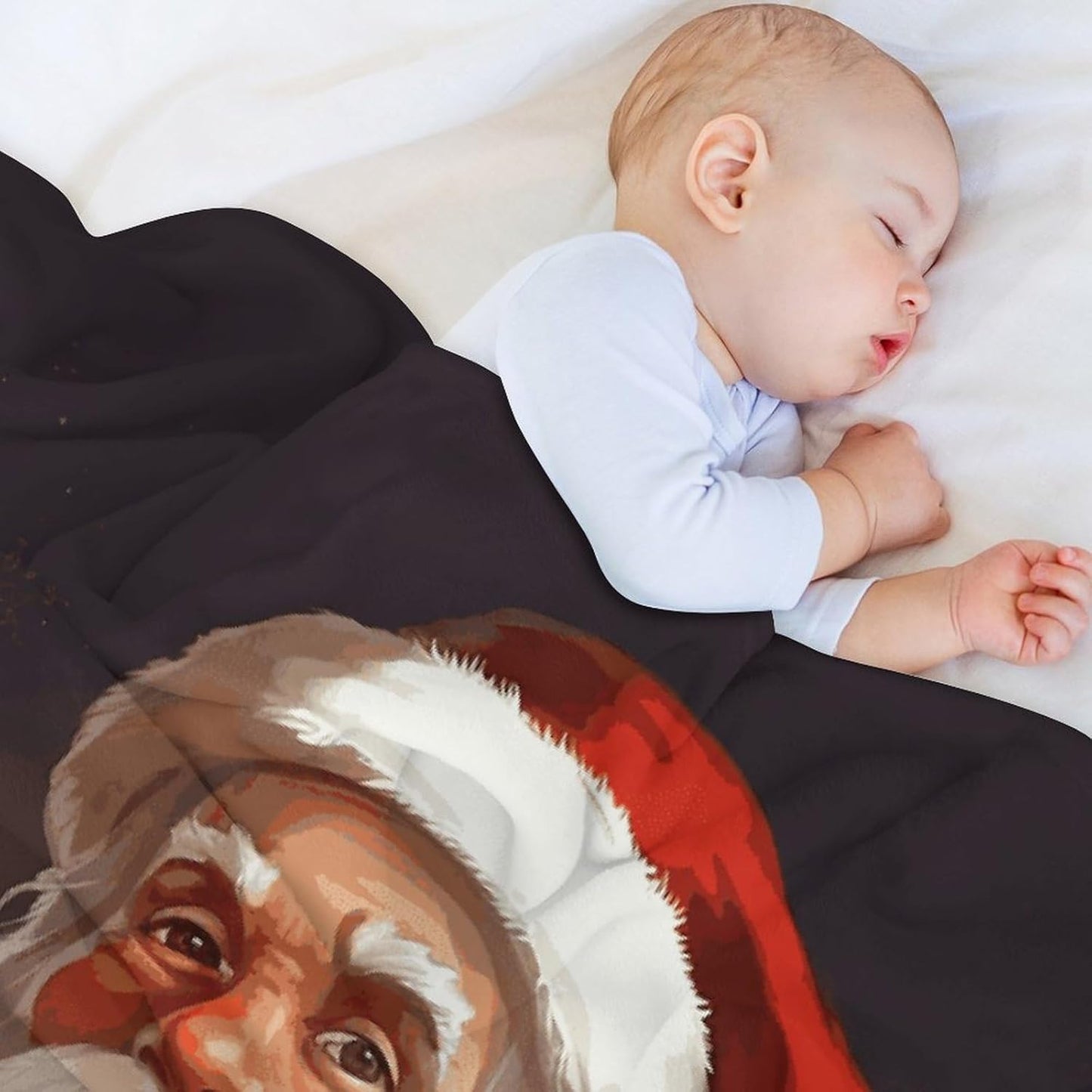 Santa Claus Blanket Super Soft Lightweight Throw Blanket Cute Cozy Warm Bed Blanket Decorative Fuzzy Blanket All-Season Home Decor Gift for Sofa Couch Living Room 50"*60"（130 * 150cm）