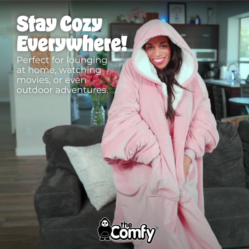 THE COMFY Original | From Shark Tank | Patented | Oversized Sherpa Wearable Blanket Hoodie| Gift for Women & Men | One Size
