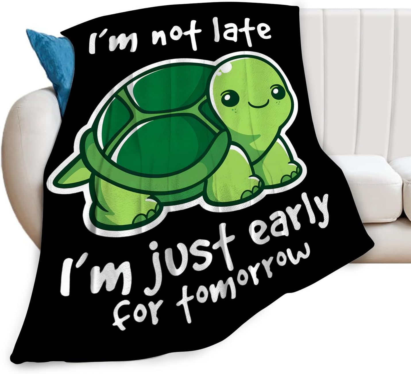 Turtle Blanket Soft Green Turtle Throw Blanket Fuzzy Plush Warm Cozy Fleece Lightweight Flannel Blankets Turtles Stuff Decor Gift for Adults Women Girls Men 50"x40"