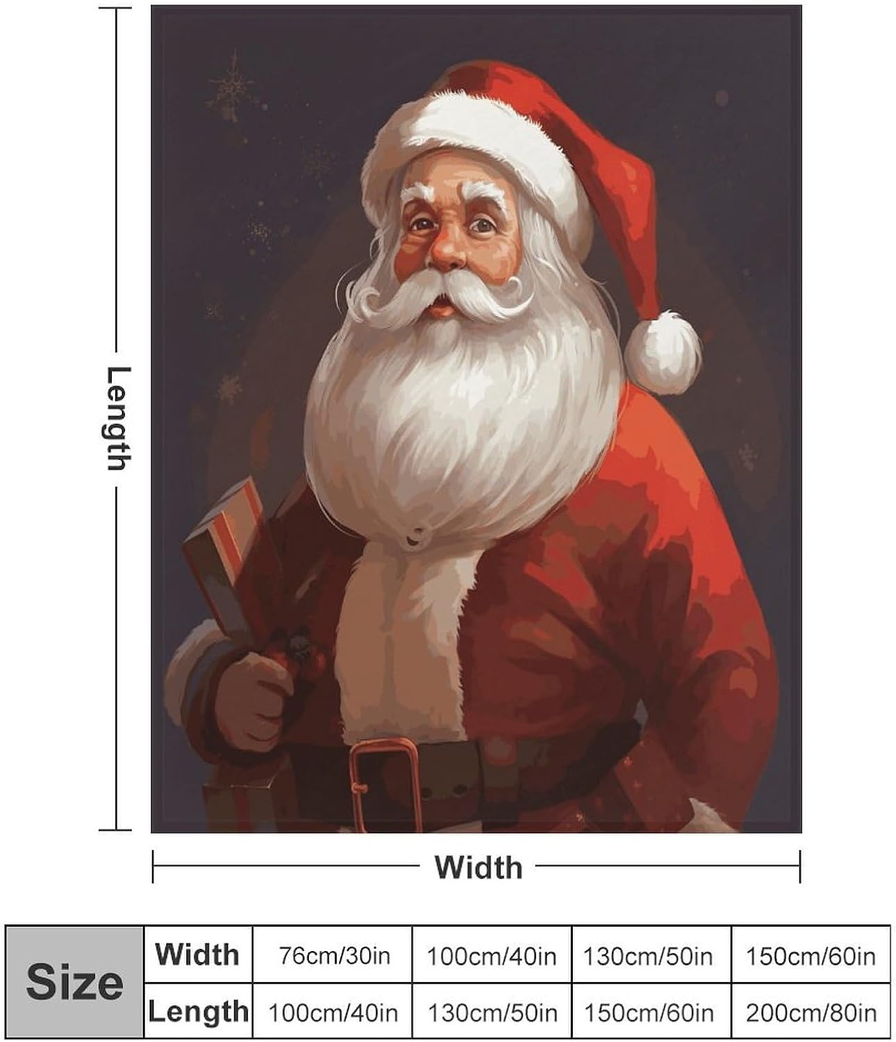 Santa Claus Blanket Super Soft Lightweight Throw Blanket Cute Cozy Warm Bed Blanket Decorative Fuzzy Blanket All-Season Home Decor Gift for Sofa Couch Living Room 50"*60"（130 * 150cm）