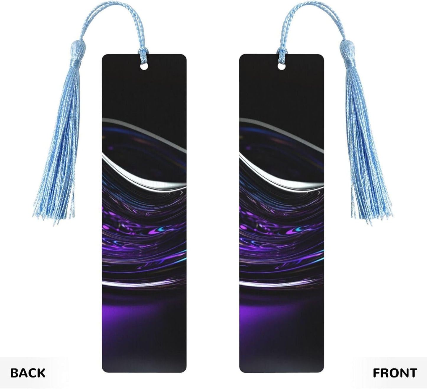 Purple Glass Bookmarks Gifts for Women Men, Wooden Bookmarks for Book Lovers, Vintage Book Marks Ornaments with Tassel, Unique Personalized Reading Page Markers Sky Blue