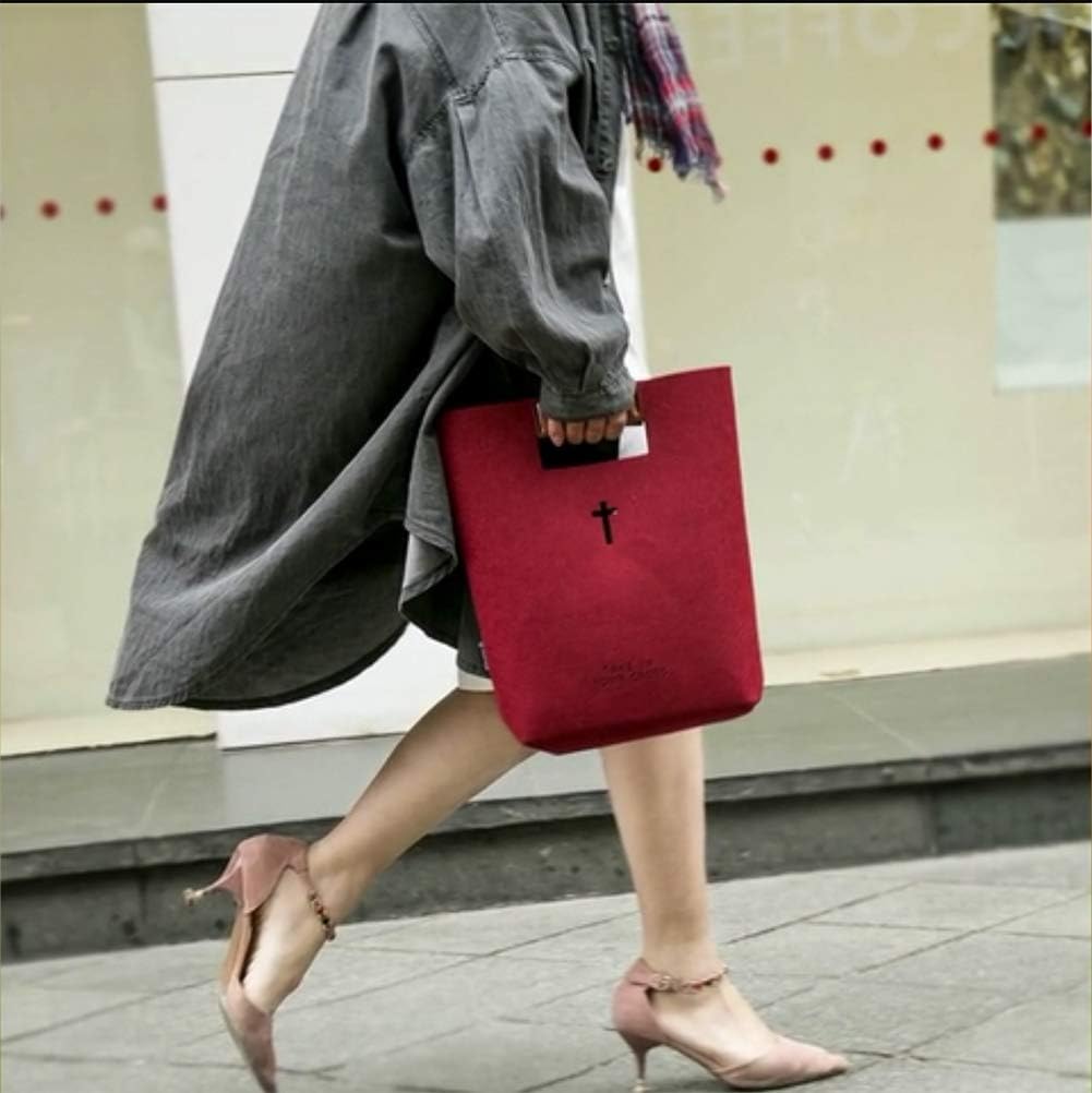 Bible Bags for Women, Felt Carrying Bible Book Case Church Tote Bag Christmas Christian Gift