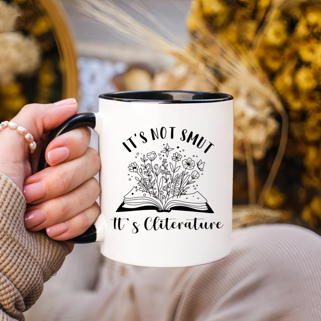 Smutty Book Lovers Gift Coffee Mug, Spicy Cliterature Books Reader Water Cup,11 Oz Ceramic Book Mug for Reading Woman Readers Bookworm Bookish Woman Girl