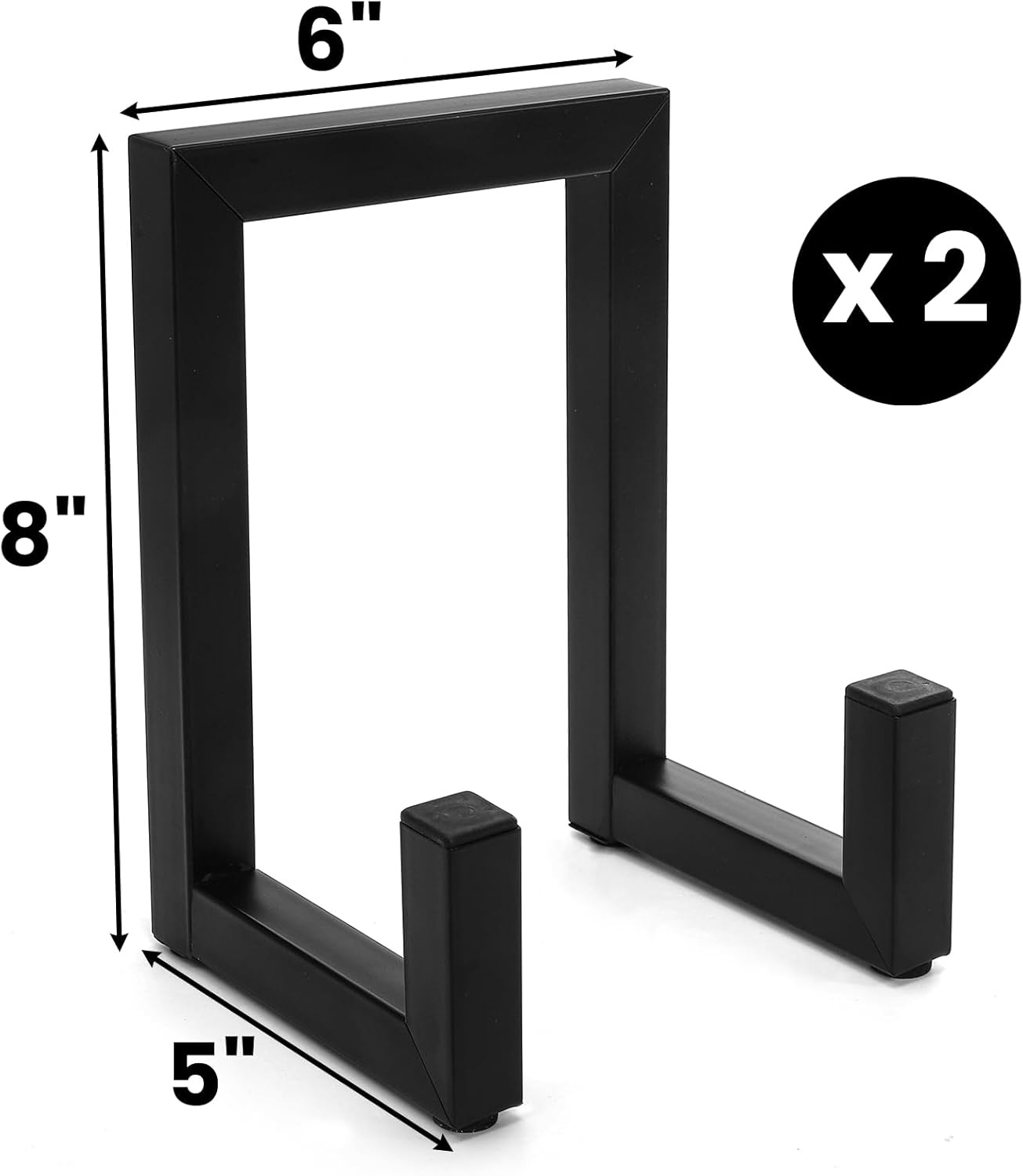 2 Pack Large Plate Stands, 8" Tall Picture Stands for Display, Industrial-Style Metal Wall Mount Photo Frame Holders, Heavy Duty Black Tabletop Easels for Pictures, Books, Platters, Artworks