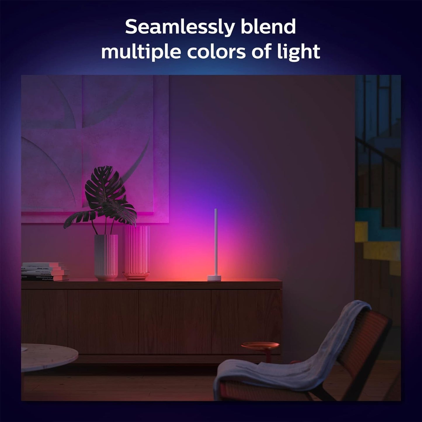 Philips Hue Signe Smart Table Lamp, White - White and Color Ambiance LED Color-Changing Light - 1 Pack - Control with Hue App - Compatible with Alexa, Google Assistant, and Apple Homekit