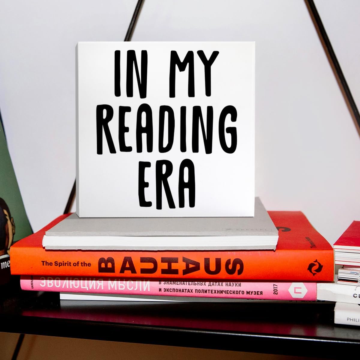 Book Lover Desk Decor Wooden Sign, Reading Decoration for Home Shelf Bedroom, Bookish Gifts for Women Men Book Lover Reader Book Nerd Librarian Bookworm, in My Reading Era