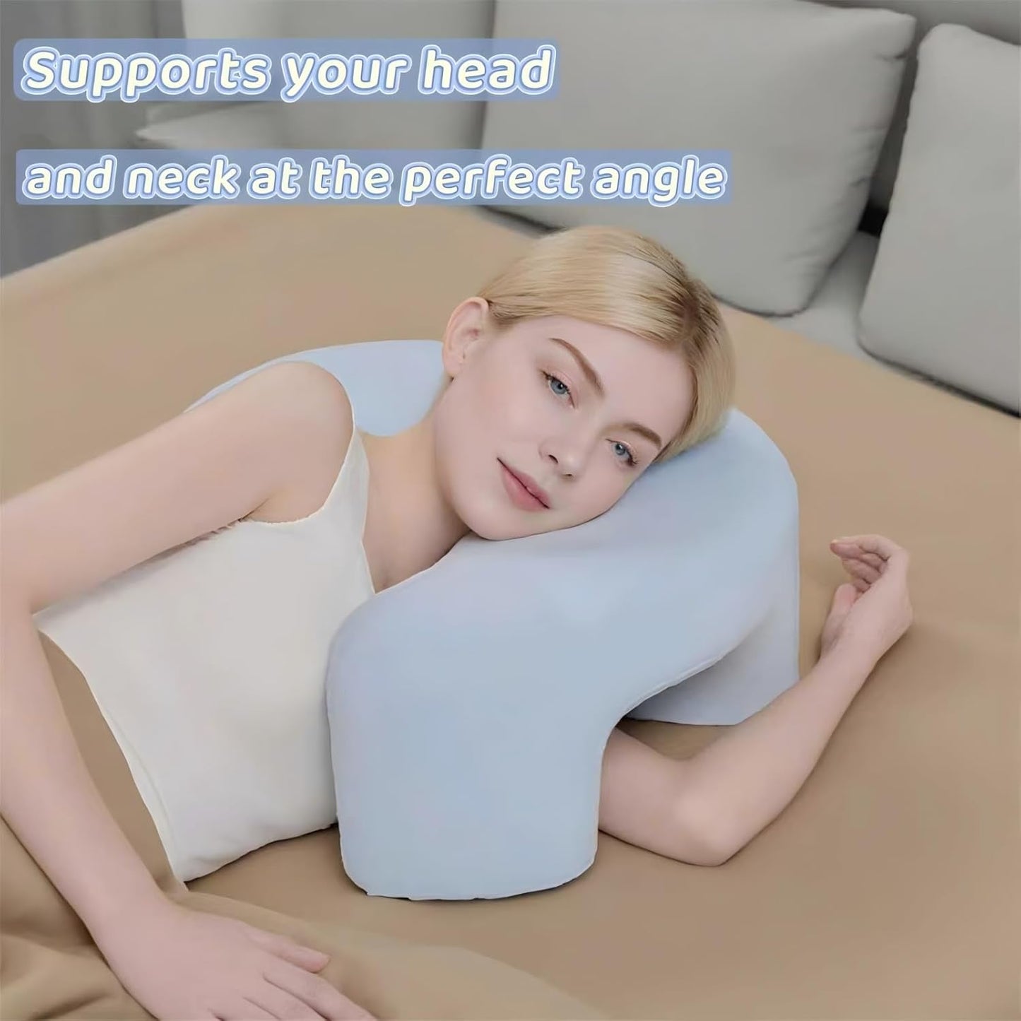 Tijide Side Sleeper Pillow with Arm Hole - 21"x17"x7" Adult Side Sleeper Pillow, Ergonomic Memory Foam Pillow Relieves Neck and Shoulder Pain, Ideal for Side Sleepers