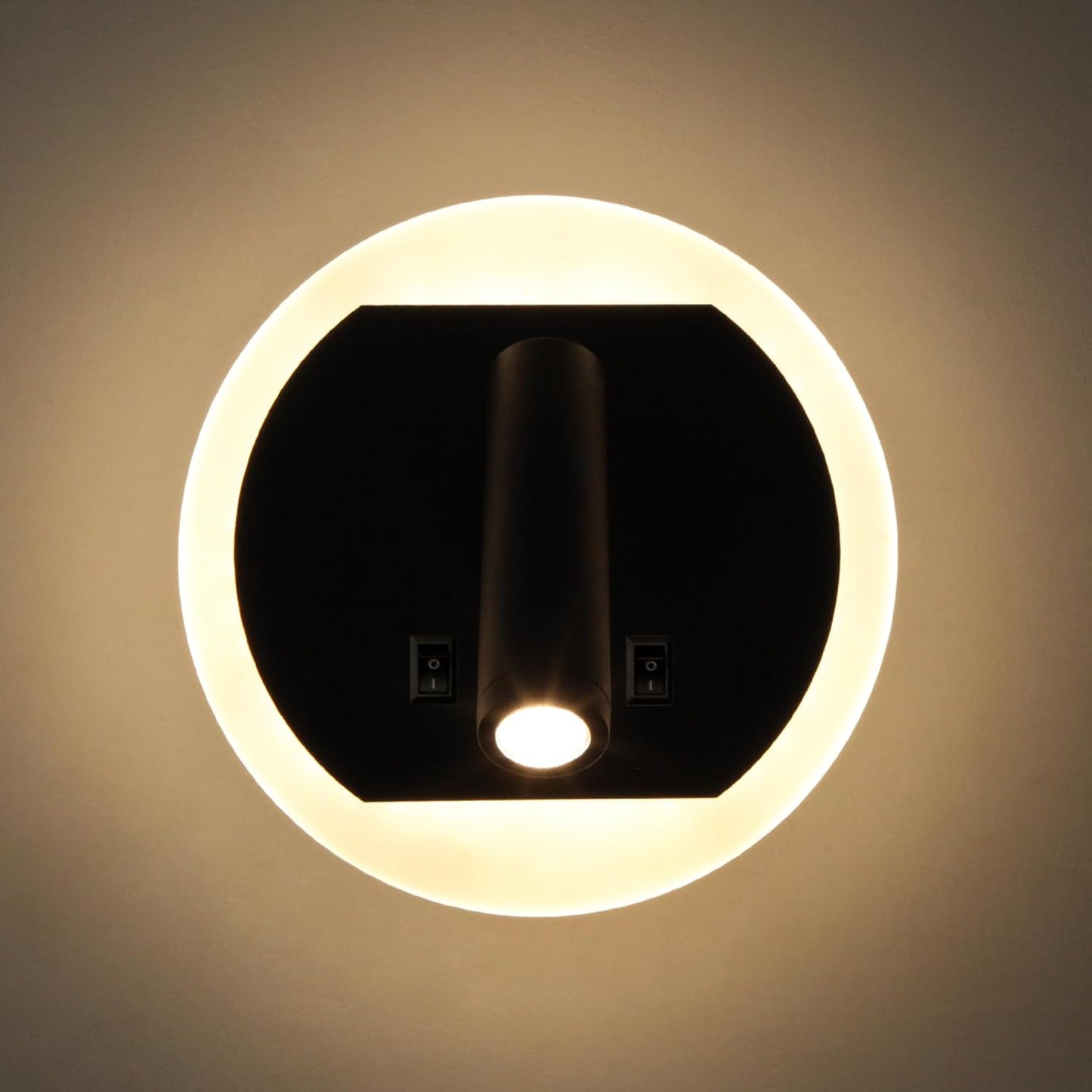 Facon 12V RV Wall Sconce Reading Light with w/18W USB-C Fast Charger, 270° Rotatable Spot Lights with Independent Switches, RV Interior Light for Bedroom, Camper, Trailer, Tiny Homes