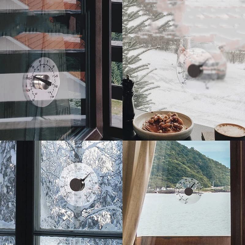 Thermometer Temperature Transparent Clear Outdoor Window Clock Weather Tool