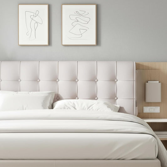 White Headboard Cushion Wall Mounted Headboard Support Pillow Bed Full Wedge Pillow for Back Relief Sitting Up Reading Pillow Dorm Essentials Upholstered Cushion for College Dorm Bedroom Comfort
