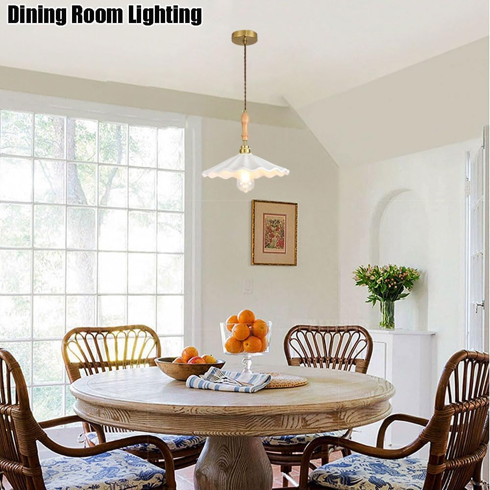 ZSJPDP Flush Mount Ceiling Lighting Fixtures,Japanese Minimalist Style Chandelier,Creative Lotus Leaf-Shaped Ceramic Hanging Lamp Lampshade,Study Bedroom Restaurant Decoration Pendant Light