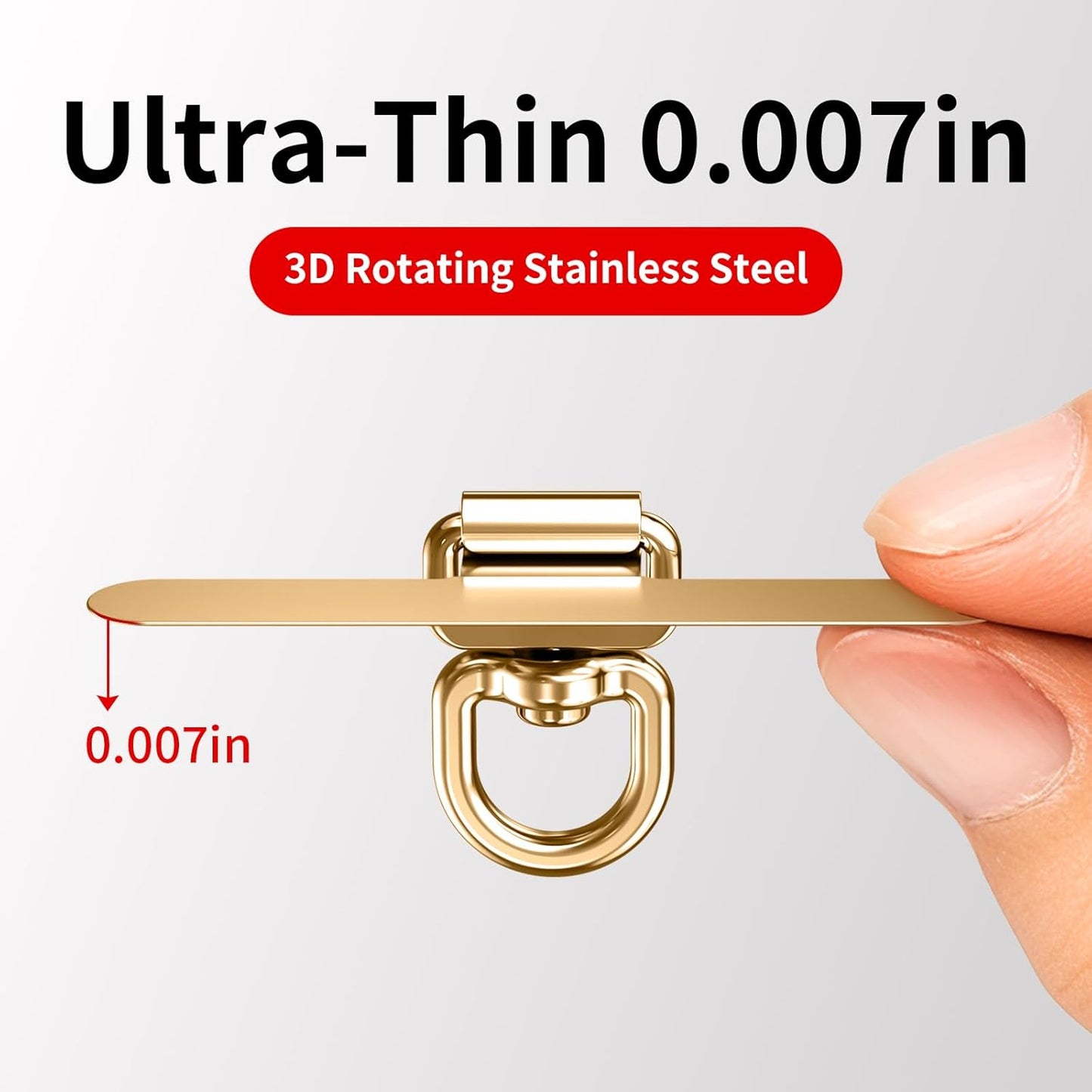 Phone Tether Tab & Lanyard Tab, 360° Swivel Clip - Ultra Thin Stainless Steel Universal Patch for All Phone Cases